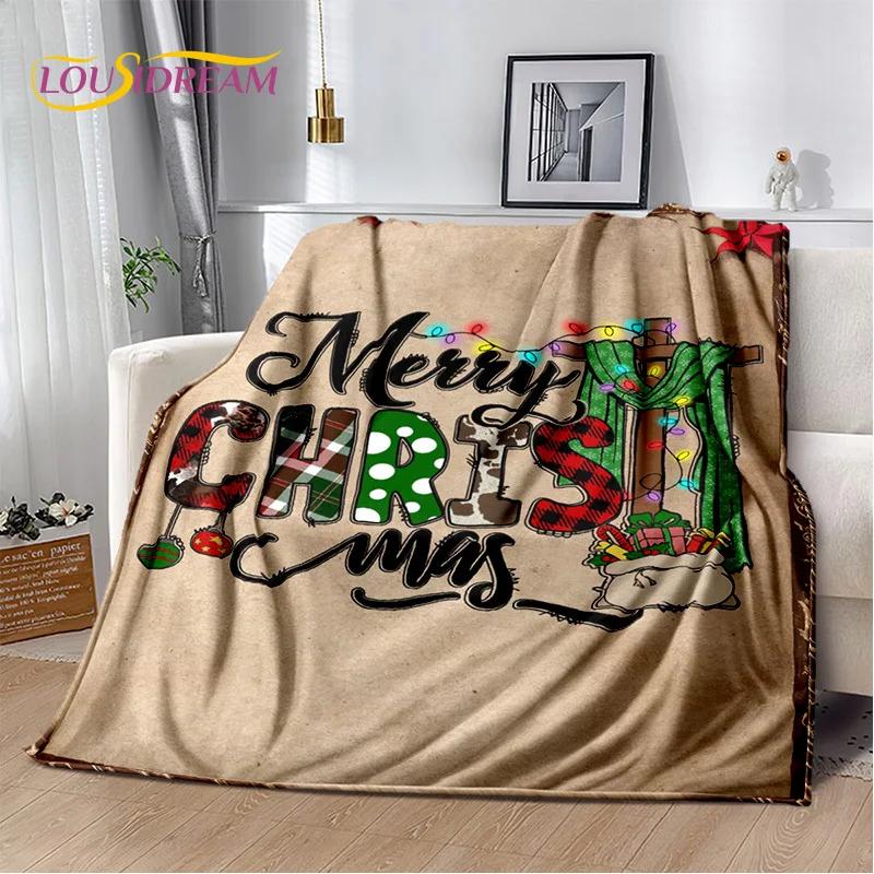 Merry Christmas Tree Santa Claus Gift Plush Blanket,Flannel Blanket Throw Blanket for Living Room Bedroom Bed Sofa Picnic Hiking