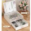 Dust-proof Jewelry Box with Mirror 2-Layer Jewelry Storing Organizer Jewelry Display Holder  Rings