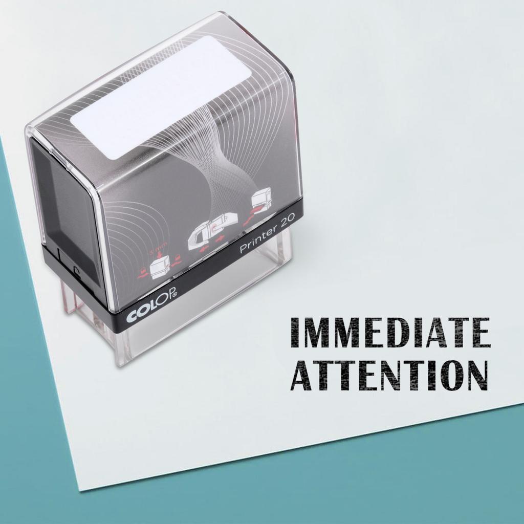 IMMEDIATE Attention Self Inking Rubber Stamp Custom Colop Office Stationary P20 Mini Stamper