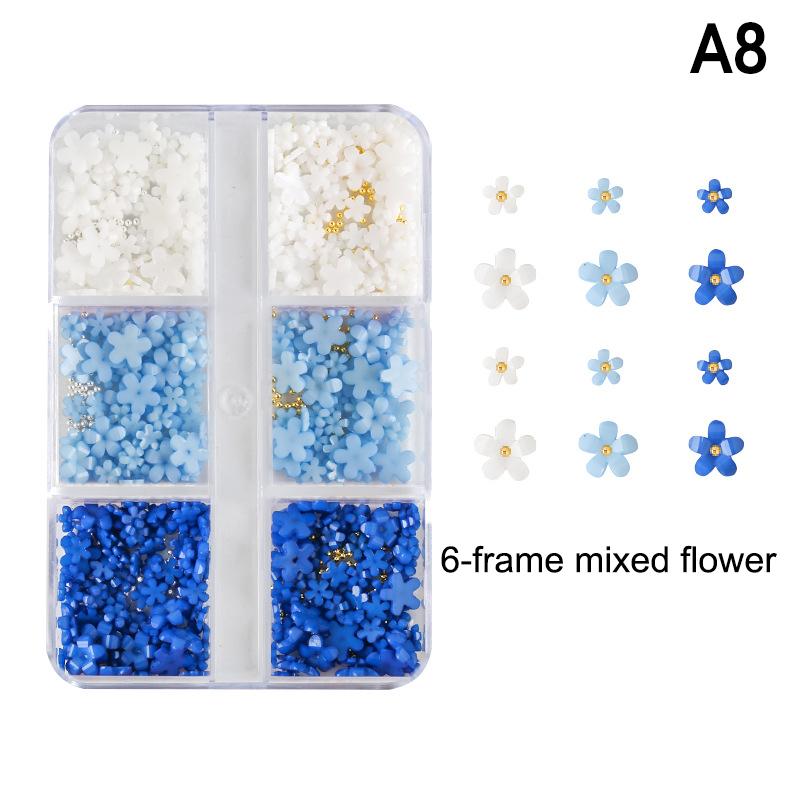 Nail Mini Flower Pearl Steel Balls Decoration Mixed Multicolour Various Size Resin Nail Charm Nail Art Enthusiasts High Quality