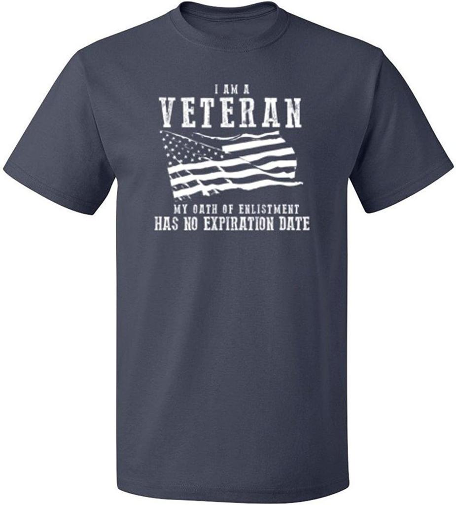 I am A Veteran My Oath Has No Expiration Mens Veteran design 100 cotton summer Oneck short sleeve printed mens Tshirt