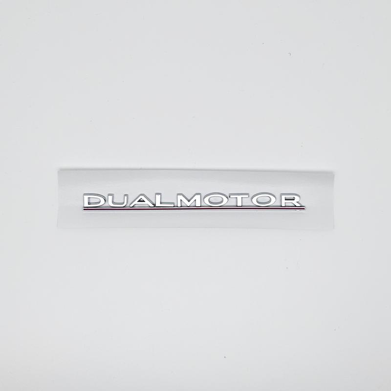 3D ABS Chrome Red Line Black Logo DUAL MOTOR Emblem Letters Car Styling Trunk Badge For Tesla 3 Y S X DUAL MOTOR Accessories