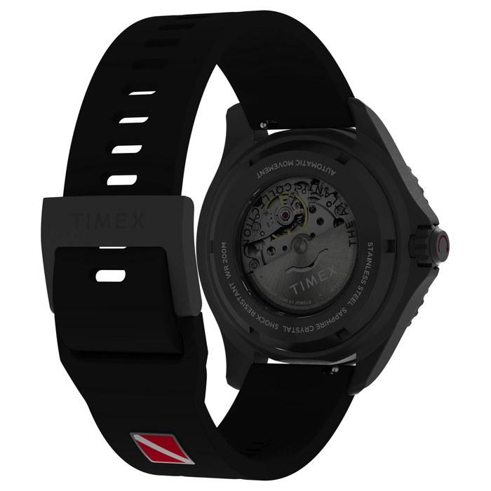 [Timex] Tiburn Black Dial Automatic 200m Water Resistant TW2W21100 Stainless Steel Rubber