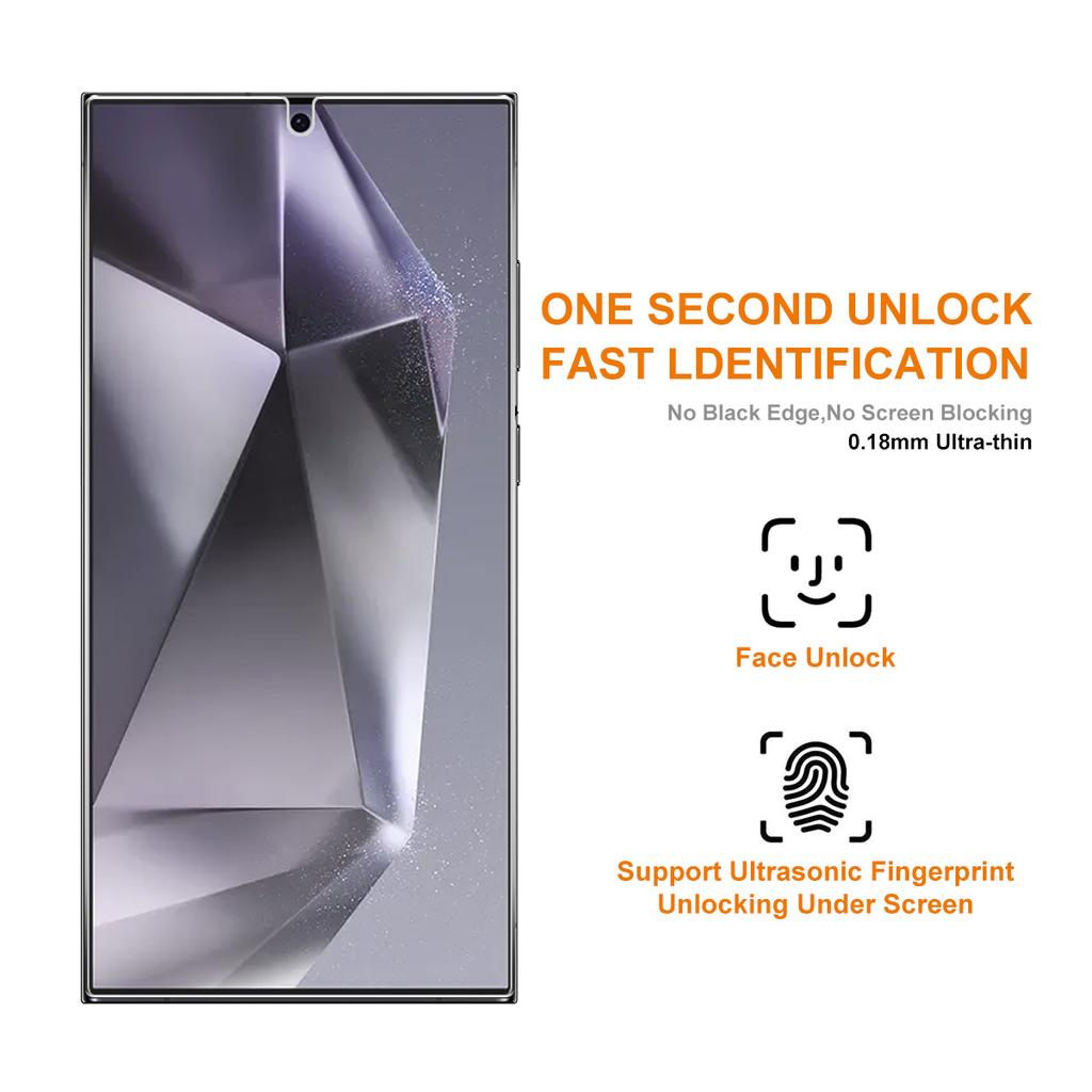 Для Samsung Galaxy S25 Ultra 2 шт. Защитная пленка для экрана ENKAY HAT PRINCE Разблокировка по отпечатку пальца 0,18 мм Высокое содержание алюминия-кремния