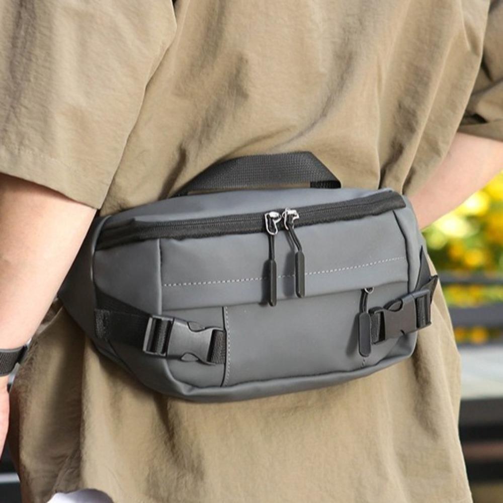 Multi-function Running Waist Bags Solid Color Fanny Phone Pack Simple Men Chest Bag  Running