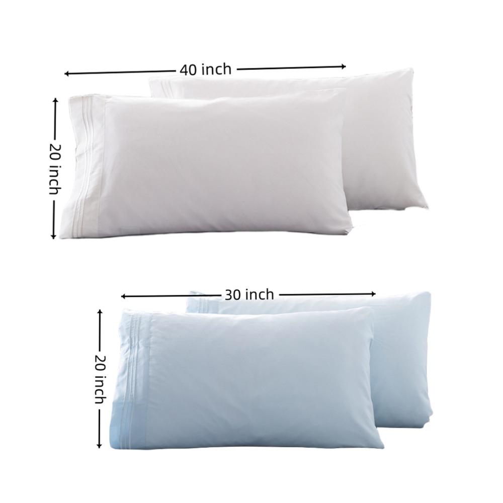 Set of 2 Lightweight Microfiber Pillowcases Queen Size Pillow Cases Durable Pillow Cover  Home