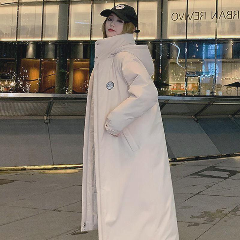 Зимняя корейская свободная длинная куртка с хлопковой подкладкой, утепленная повседневная женская парка с широкой талией