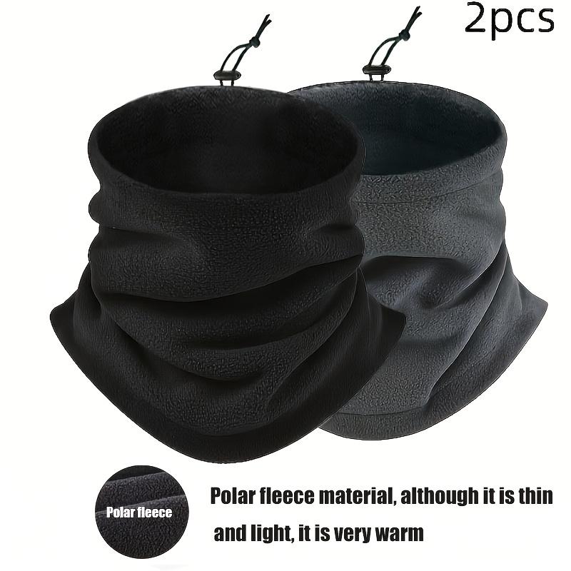 2 Pcs Men's Winter Neck Gaiter Set, Polyester Knit, Fleece Lined, Windproof, Breathable, for Outdoor Cycling and Hiking