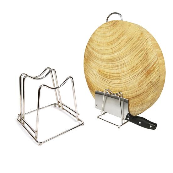 Органайзер для разделочной доски. Высокопрочная органайзер для кладовой. Подставка для разделочной доски из нержавеющей стали квадратной формы.