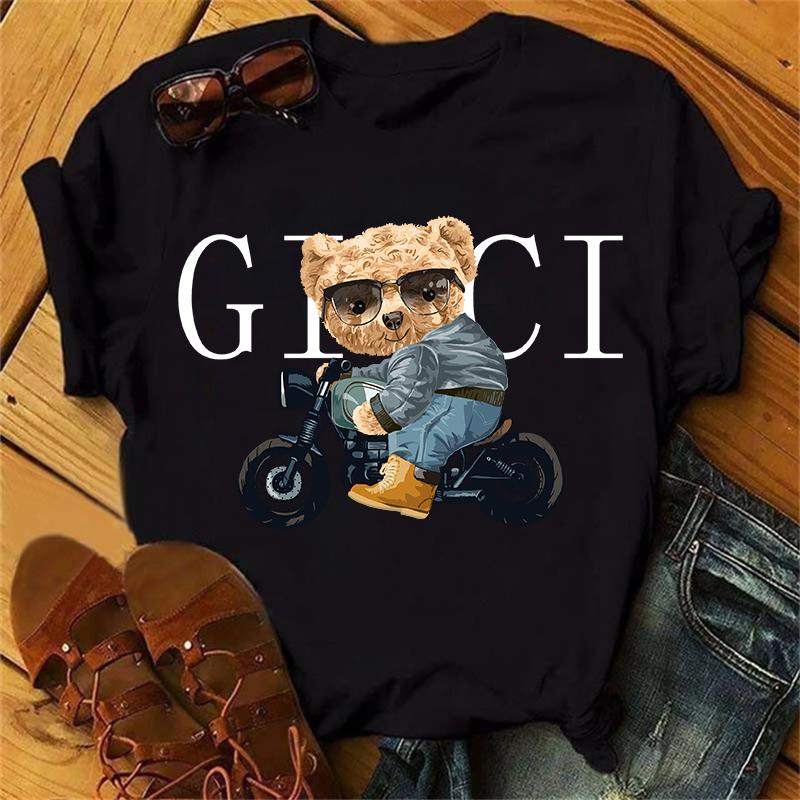 Одежда женская летняя футболка с принтом модные повседневные футболки Golf Bear с надписью 90-х годов тренд милые женские с коротким рукавом женская графика