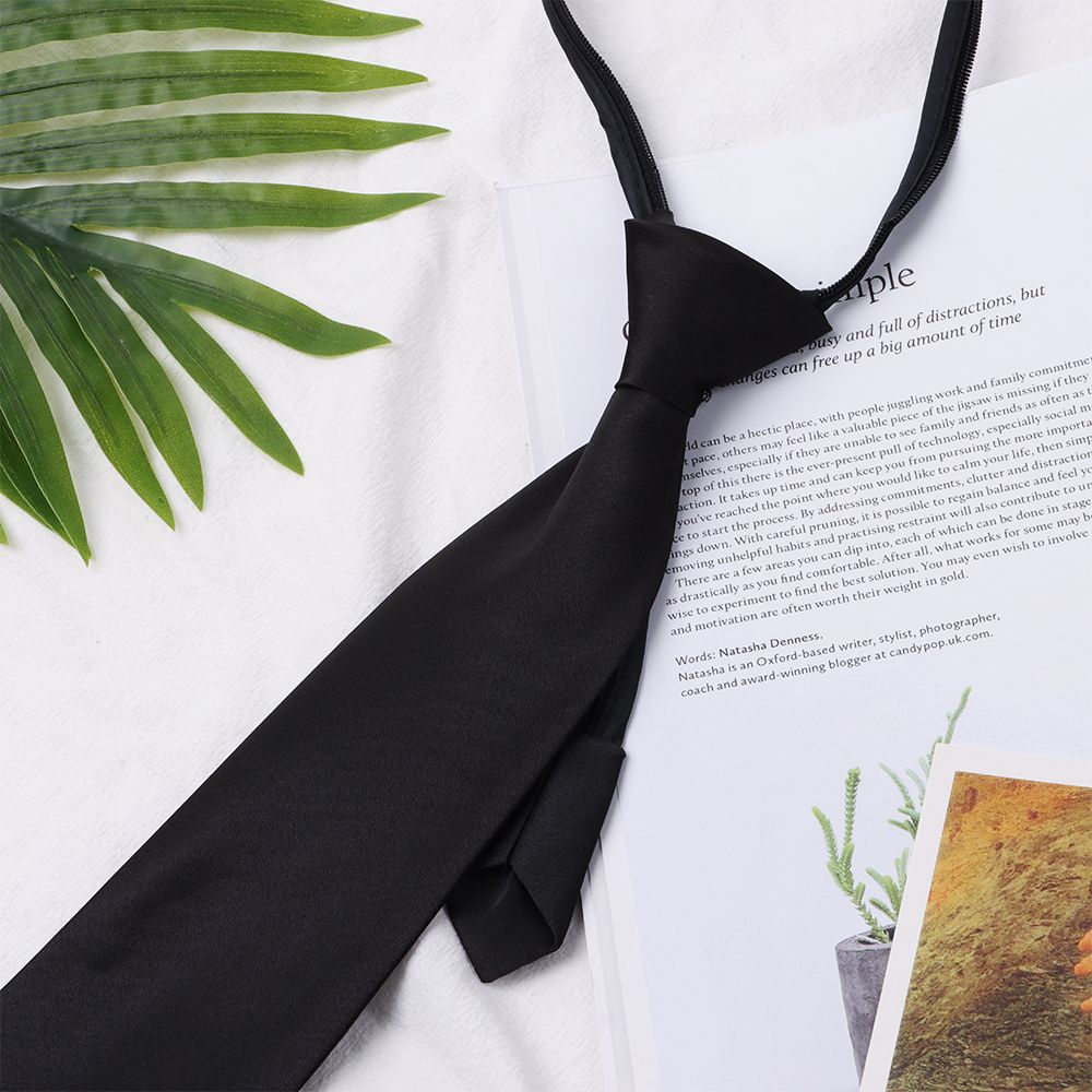 Шелковые Накладные Черные Галстуки Узкий Воротник Галстук Галстук