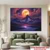 Party Backdrop Moon Flat Full Illuminates Valley Photo Booth Background Party Decor
