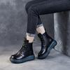 2025 Winter New Thick-soled Martin Boots Webbing Retro Style Short Boots Women's Leather Soft-faced Boots Lace-up Fashion