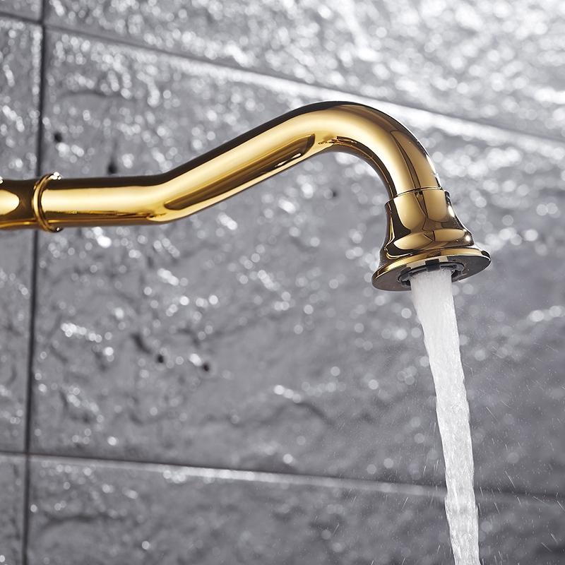 Европейский ретро-стиль и золотая поверхность, кухонный смеситель, смеситель для раковины в ванной комнате, латунный смеситель для раковины, смеситель для воды