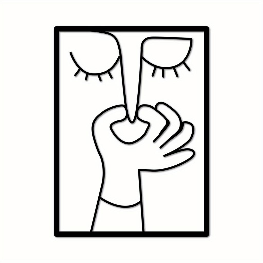 1pc, Funny Toilet Metal Wall Art, Funny Bathroom Sign, Minimal Line Art, Guest WC, Restroom Decor, Toilet Humor