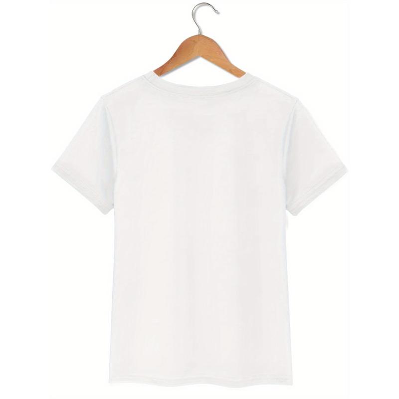 [Casual Flower T-shirt] Women's Casual Flower Pattern Printed T-shirt | Short-sleeved Round Neck, Spring and Summer, Vacation, Machine Washable,
