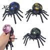 Halloween Party Decoration 1/4Pcs Glitter Spider Squeeze Toy, Stress Relief Realistic Scary Gadget Fake Prank Toy Portable Reliever