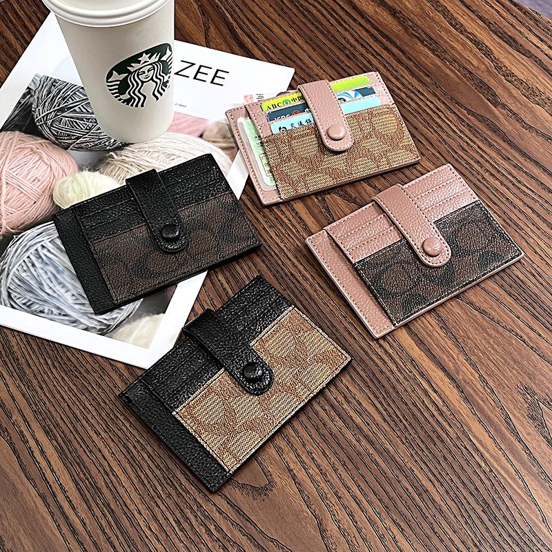 Compact High-End Women's Card Holder: Ultra-Thin Anti-Demagnetization Wallet with Buckle for Students and Driver's License