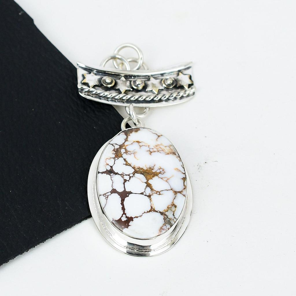 Серебряный кулон с натуральным драгоценным камнем дикой лошади из серебра 925 пробы — дизайн ручной работы, повседневные украшения, уникальные подарки с подвеской дикой лошади