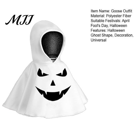 Lawn Goose Outfit 1/6Pcs Halloween Ghost Hoodie Outfits Car Gear Shift Cover Decoration Porch Garden Statue Clothing Auto Hooded Sweatshirt