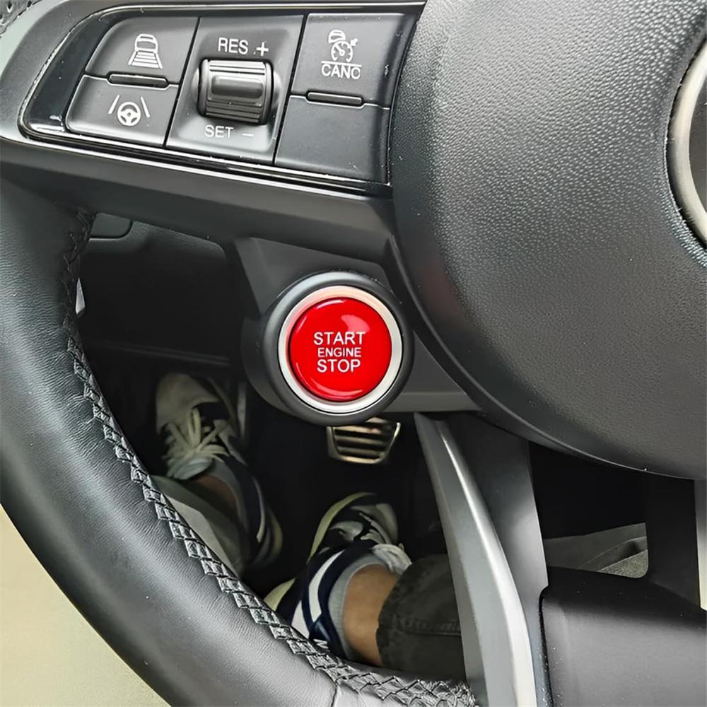 Красная накладка кнопки запуска/остановки двигателя для Alfa Romeo Giulia Stelvio 2017-2022