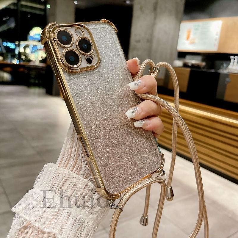 Ремешок-шнурок через плечо Силиконовый чехол для телефона Для Samsung Galaxy S26 S25 S24 Ultra S23 FE A16 A55 Конфетный цвет Мягкая задняя крышка из ТПУ