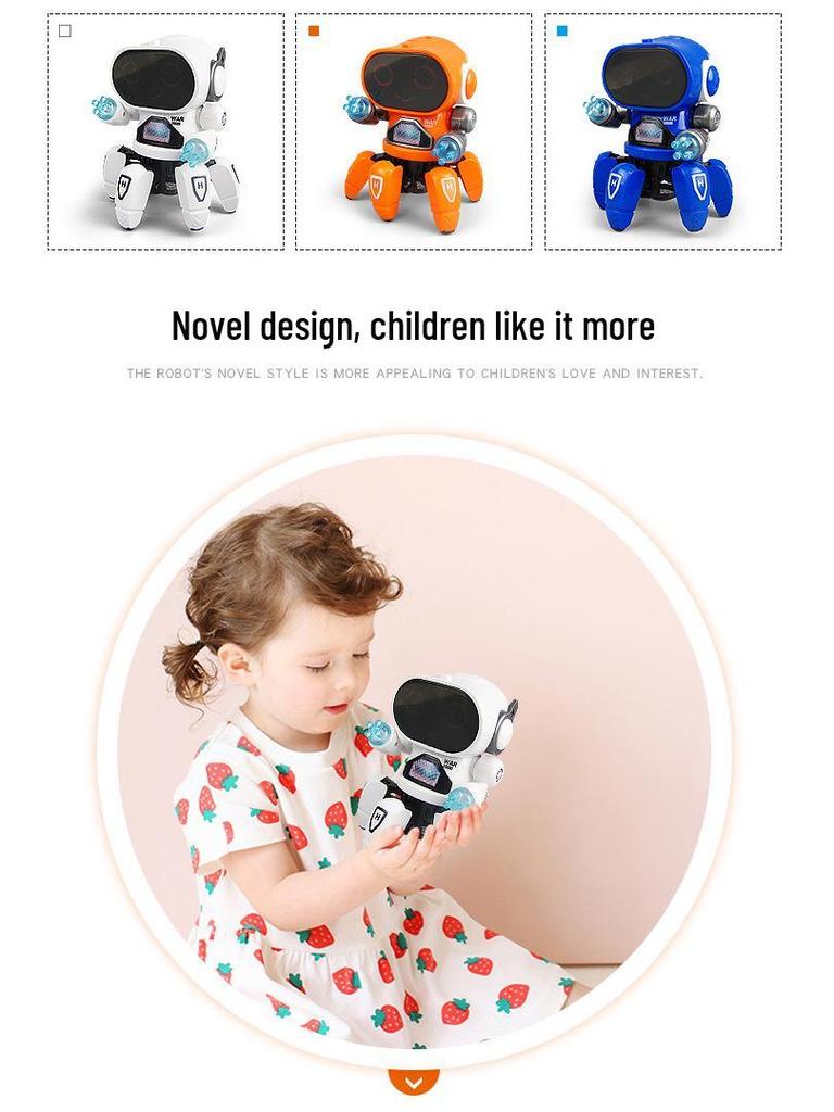 Игрушка Робот Танцующий Осьминог в стиле TikTok со Звуком и Светом