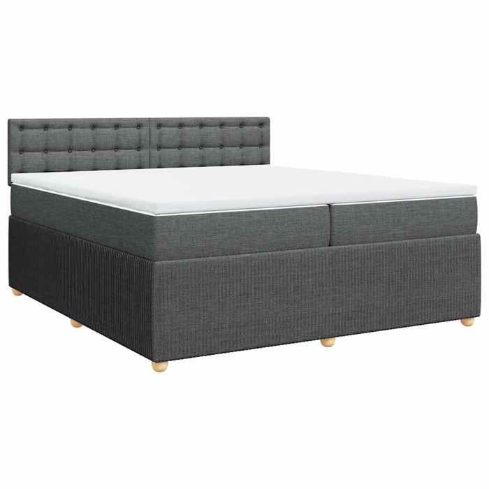 Maison Exclusive - Sommier à lattes de lit avec matelas Gris foncé 200x200cm Tissu