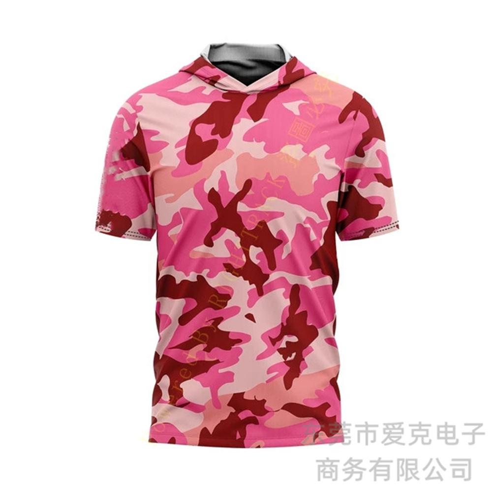 Fishing clothing Sunscreen quick-drying clothing Summer men's short-sleeved hooded outdoor sportswear Breathable Luya fishing shirt