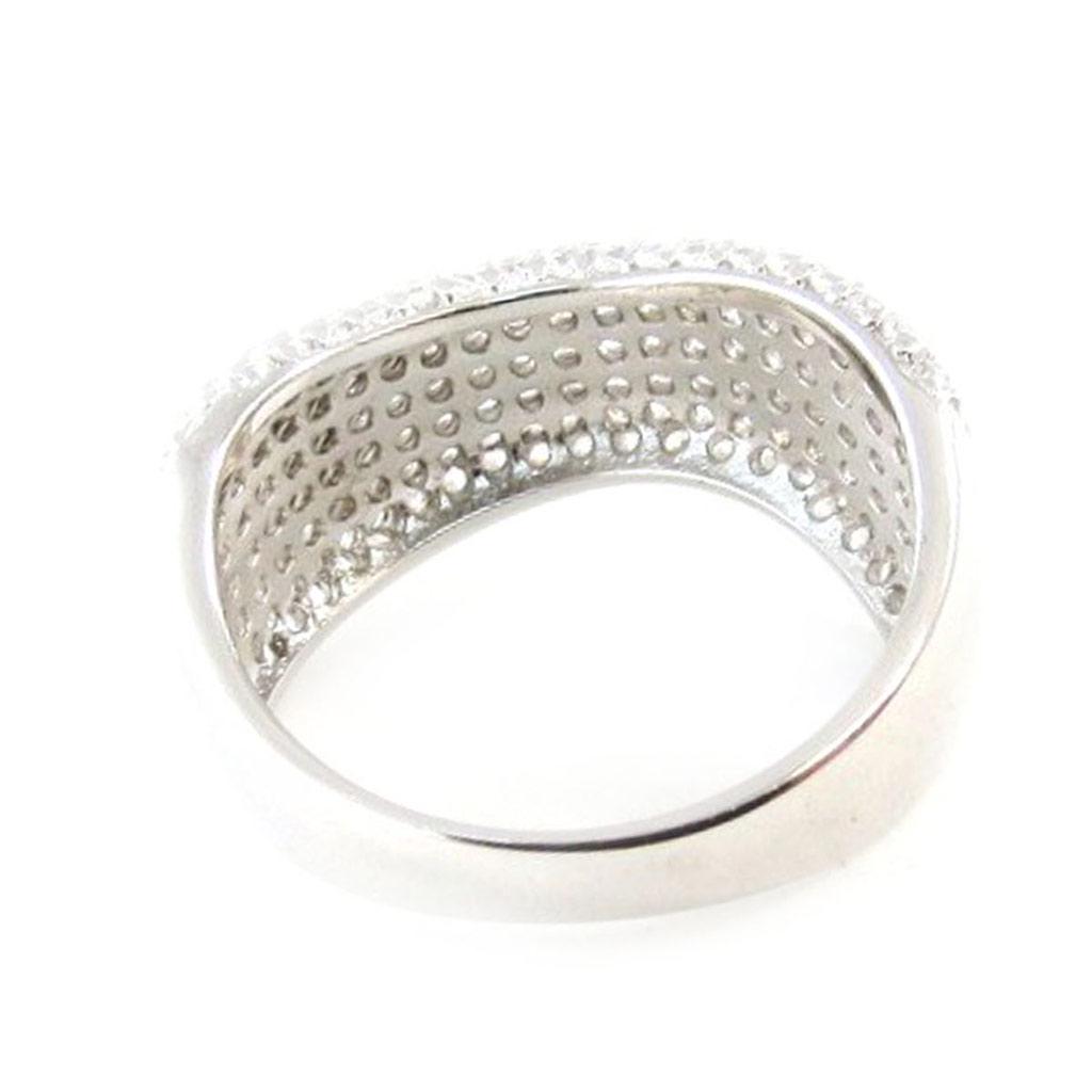 Серебряное кольцо "Богиня" белое серебро (родий) - 9 мм