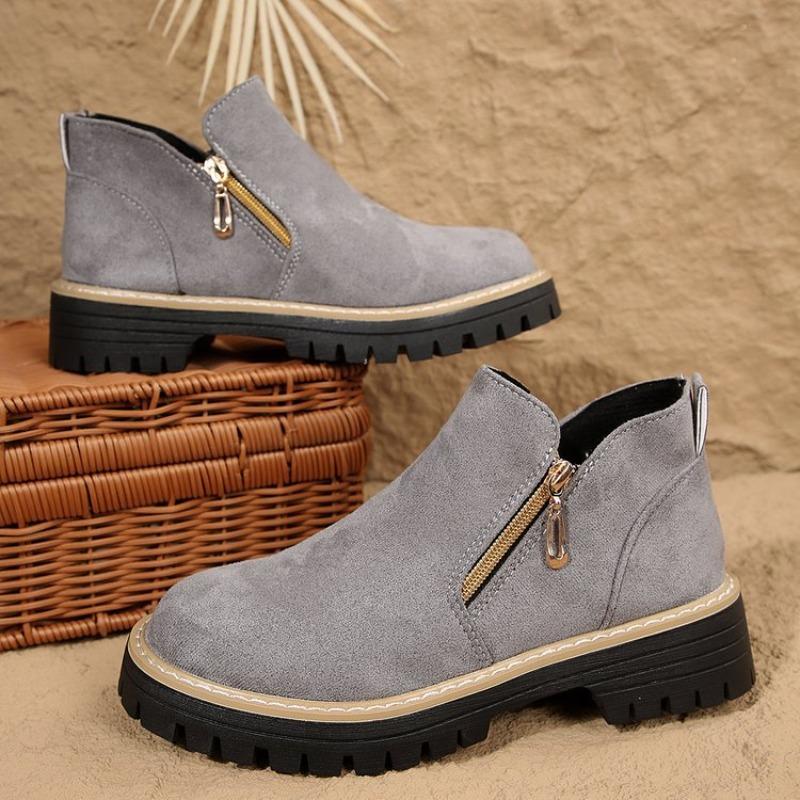 Самая продаваемая обувь: Женские ботильоны на толстой подошве, новые ботинки с круглым носком и противоскользящей подошвой, большого размера