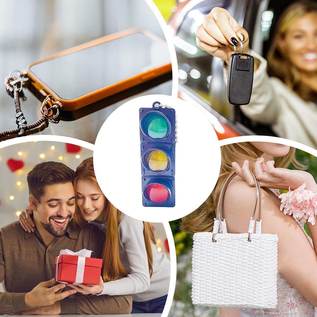 Traffic Light Shape Keychain, Traffic Light Keychain | Creative LED Light Keychain, Signal Lamp,