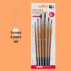 Set of 6 Cross-border Nylon Hair Oil Painting Brushes with Multiple Heads, Pearlescent White Handle, Ideal for Watercolor and Acrylic Art