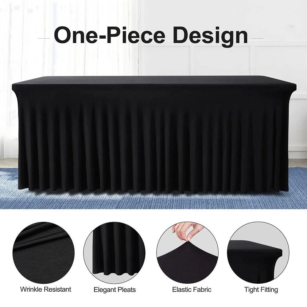 New 4/6FT Table Skirt Spandex Universal Stretch Tablecloth Elastic Washable Table Cloth Wedding Events