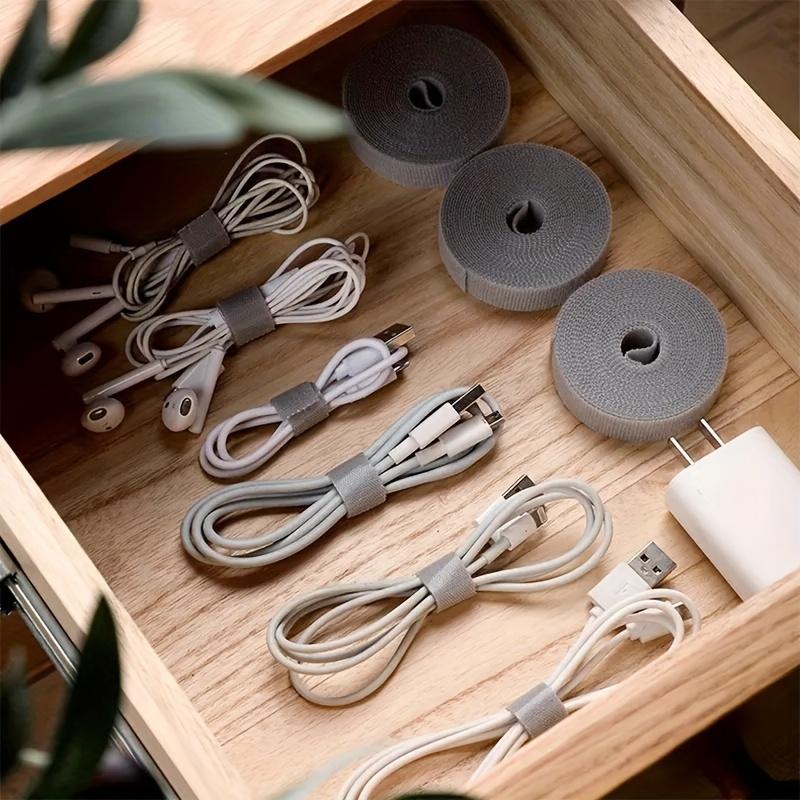 Многоразовые кабельные стяжки 1/3/5 м — универсальные кабельные стяжки с крючками и петлями.