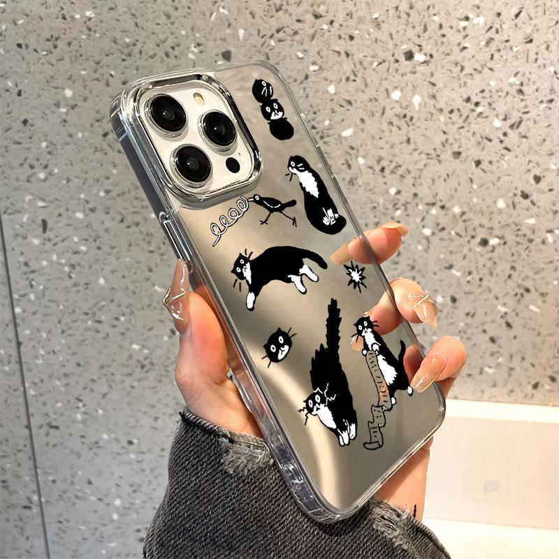 Чехлы для мобильных телефонов iPhone 11 13 XR 15 Pro Max 12 14 Pro Max Чехол iPhone 16 XS Max Зеркальный защитный чехол Зеркальный Изысканный мультяшный водонепроницаемый