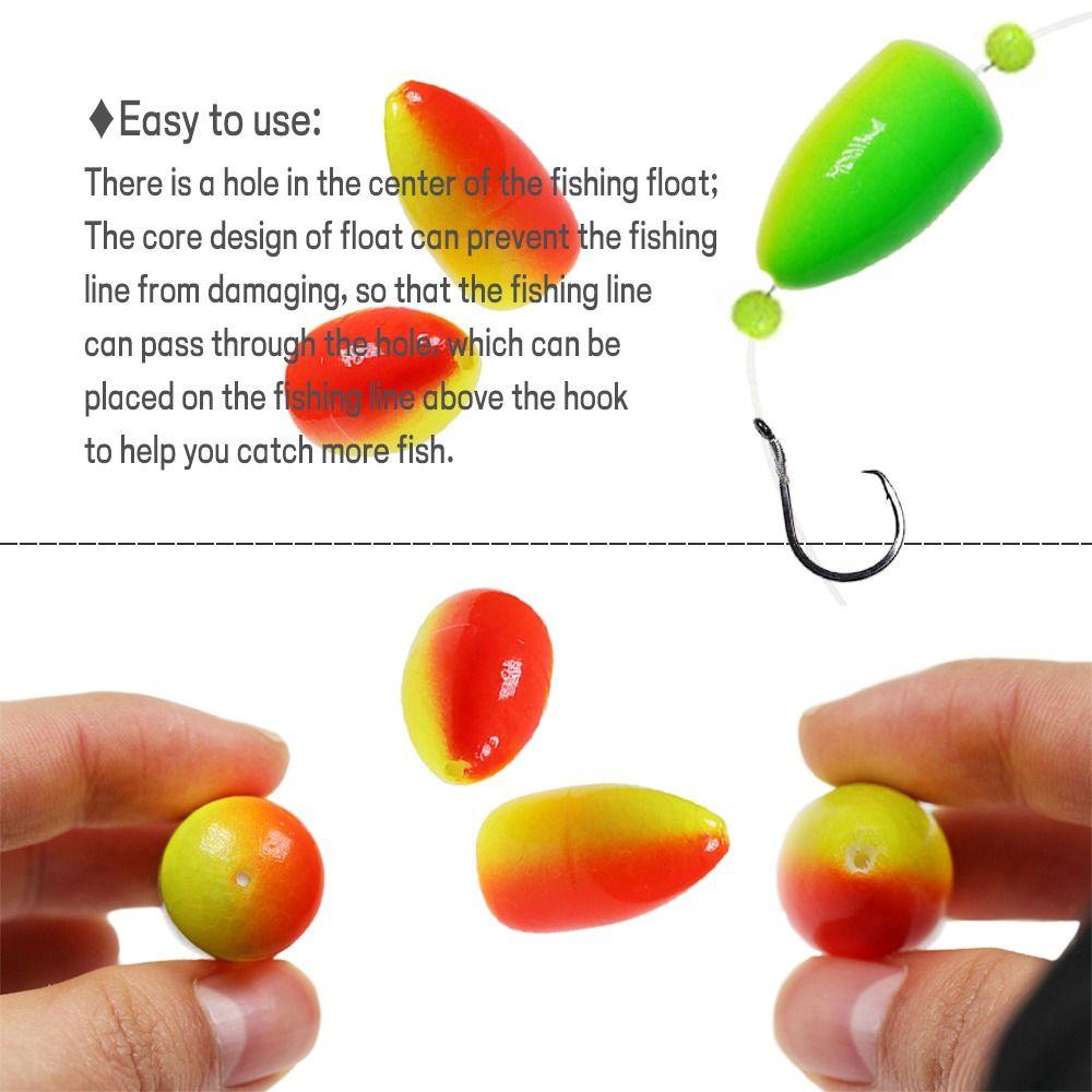 50pcs Hot Night Rig Rigging Material Bottom Fishing Floats Beads Beans Foam Floats Ball