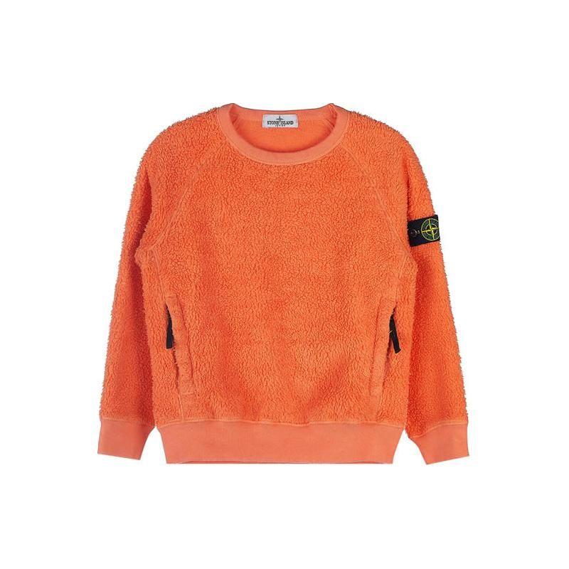 STONE ISLAND Толстовка Детская Повседневная Однотонная С круглым вырезом С длинным рукавом Детские топы Оранжевый 771660143-V0032