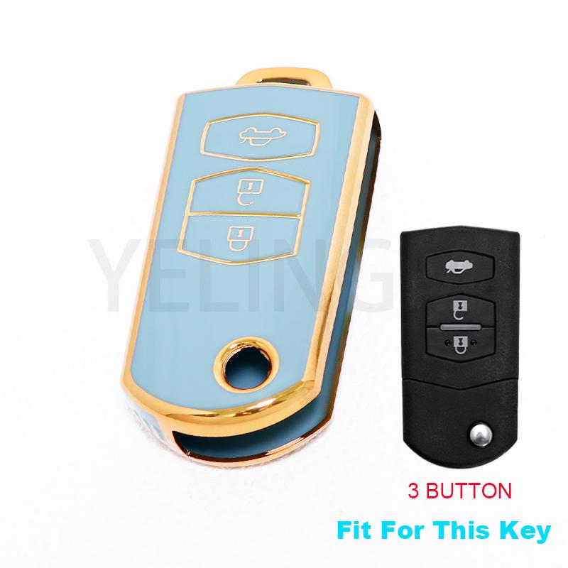 New 2 3 Button Car Folding TPU Key Case Cover Shell Fob For Mazda 2 3 5 6 CX7 CX9 RX8 MX5 MPV Car Key Protection Accessories