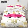 Unicorn Duvet Cover King Queen Cute White Cartoon Animal Bedding Set Children Boys Girl Western Fairy Tale Polyester Quilt Cover