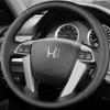 Черная кожаная оплетка на руль из микрофибры для Honda Crosstour 2012 Pilot Odyssey Accord 8 2008-2015 Автомобильные аксессуары