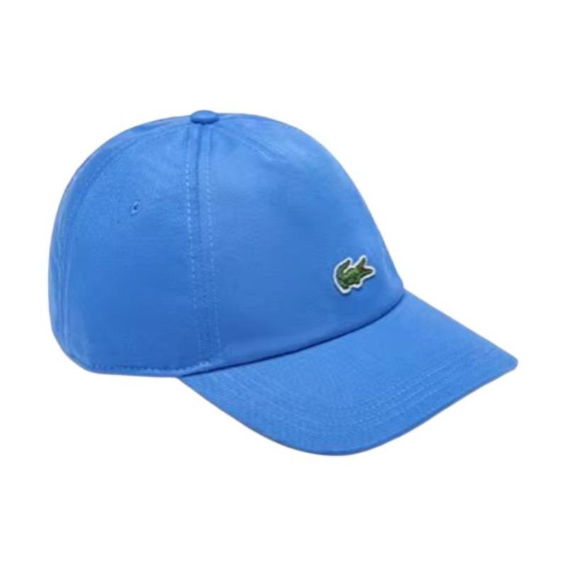 Lacoste Хлопковая Кепка с Логотипом Бренда Унисекс Стиль для Пары Синяя с Изогнутым Козырьком Куполообразная Повседневная Утка RK7415-126069