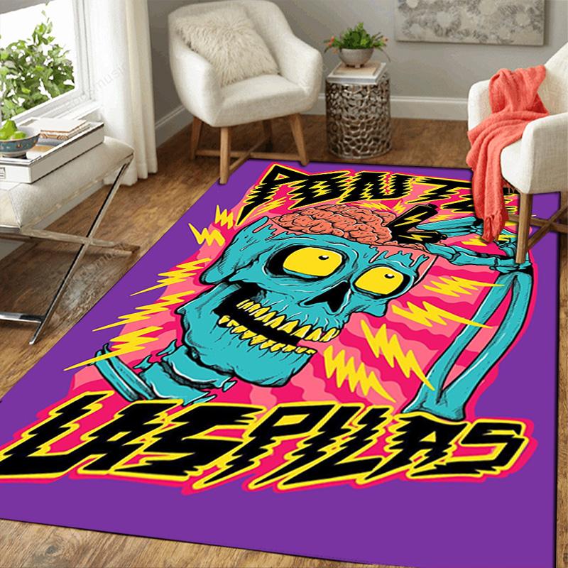 Zombie brain cartoon print Rug Floor Mat for Living Room or Bedroom Soft and Comfortable Carpet a Gift for Birthday and Holiday.ZFF0913232
