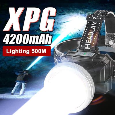 XPG LED супер яркий налобный фонарь, мощный налобный фонарь со встроенным аккумулятором, легкий налобный фонарь для рыбалки и кемпинга