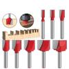 8pcs Cleaning Bottom Bit Straight Router Bit Set Clean Milling Cutter Woodworking Power Machine 6mm 1/4inch Shank