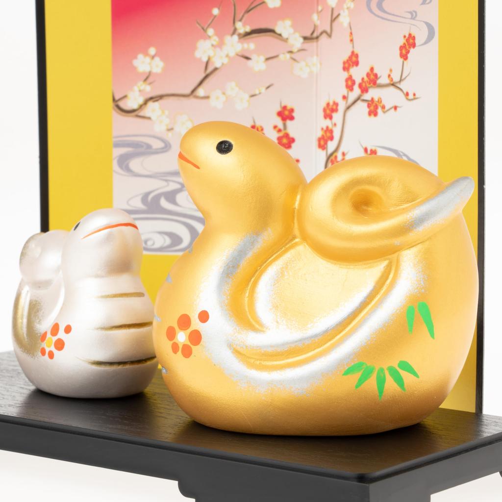 Seto Togeisha 2025 Zodiac Figurine Compact Snake Snake New Year Decoration Good Luck Gold and Silver Parent and Child Snake Shohogama 149