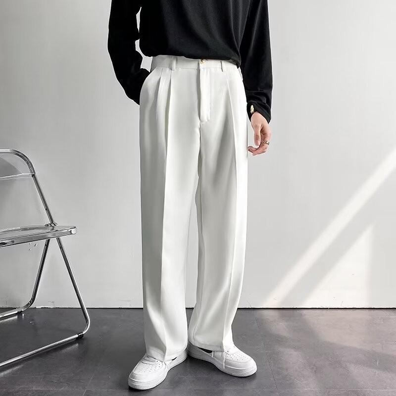 Korean-Style Loose Wide-Leg Men's Suit Pants - Trendy, Handsome, High-Grade Straight Trousers