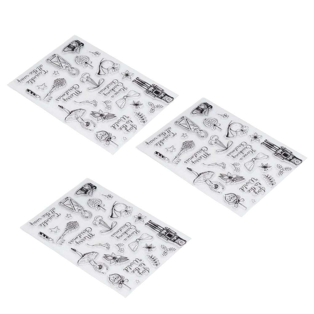 3 шт. прозрачных штампов с рождественским тематическим узором, прозрачные штампы для скрапбукинга для тиснения автомобиля