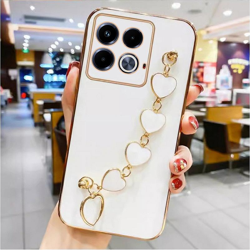 Модный чехол для телефона с цепочкой и браслетом в виде сердца для Redmi Turbo 3, мягкий силиконовый противоударный чехол для Xaiomi Redmi Turbo 3