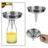 Stainless Steel Bar Wine Beer Oil Flask Funnel With Detachable Filter Wide Mouth Funnels For Canning Kitchen Tools Metal Funnel